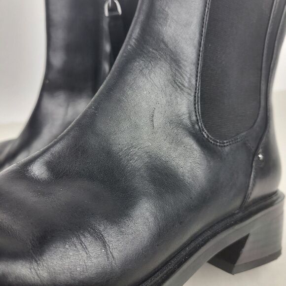 Franco Sarto Chelsea Black Leather Ankle Boots Size 6M - Picture 5 of 15
